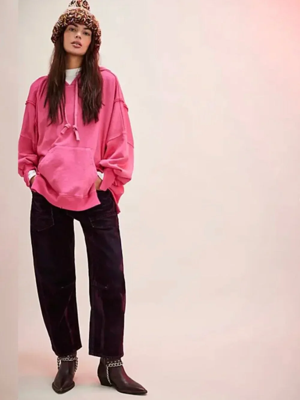 Free People We The Free Camden Hoodie Pullover - PINK BLAZE
